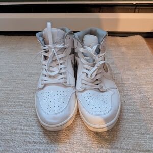 Men's Air Jordan 1 Mid White High-Top Sneakers